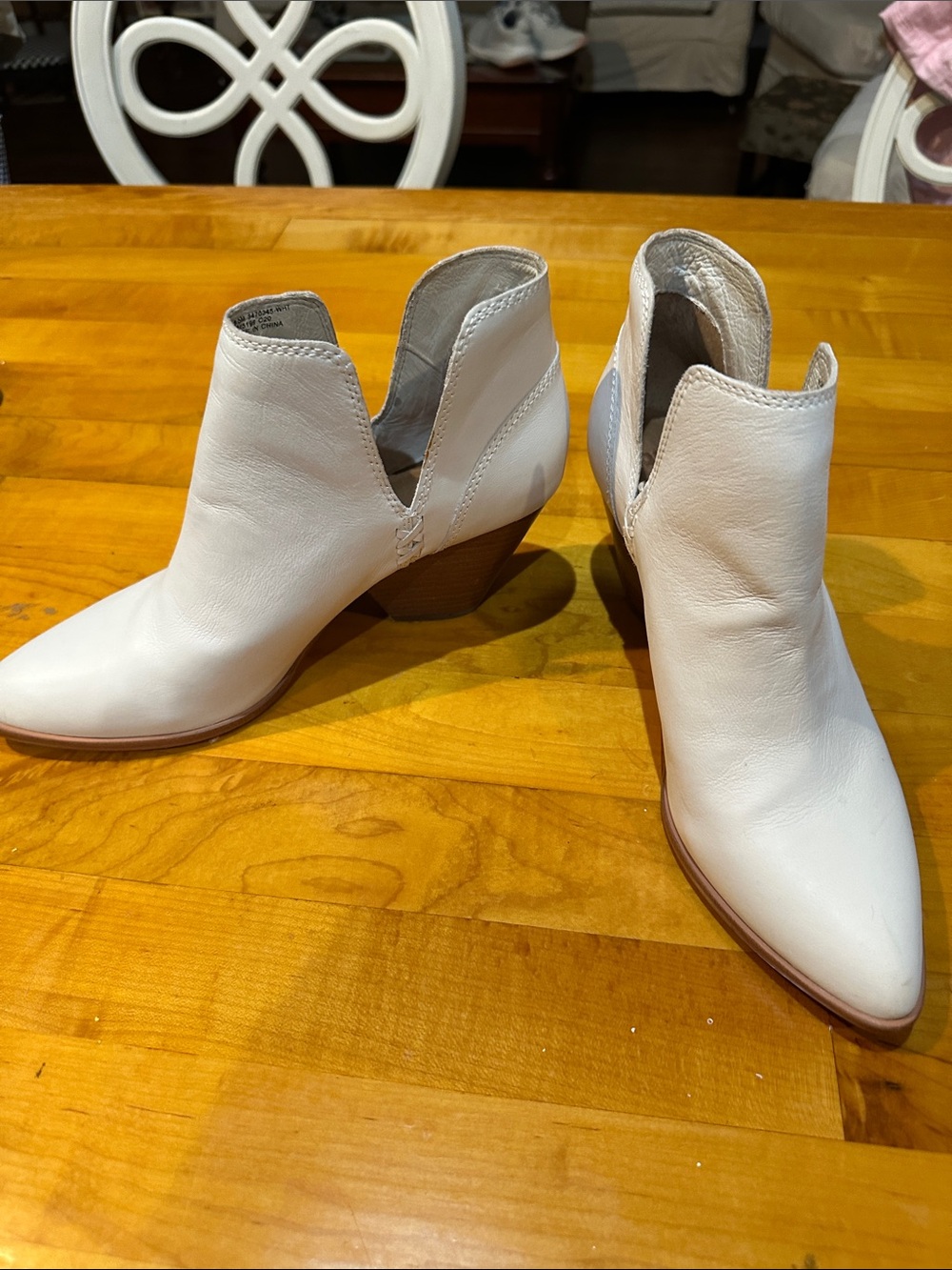 Frye Cream Leather Cutout Ankle Booties - Picture 2 of 7